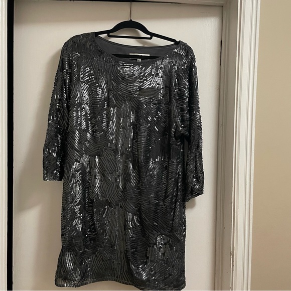 Trina Turk Gray Sequin Mini Dress‎ Size 10 - Picture 1 of 9